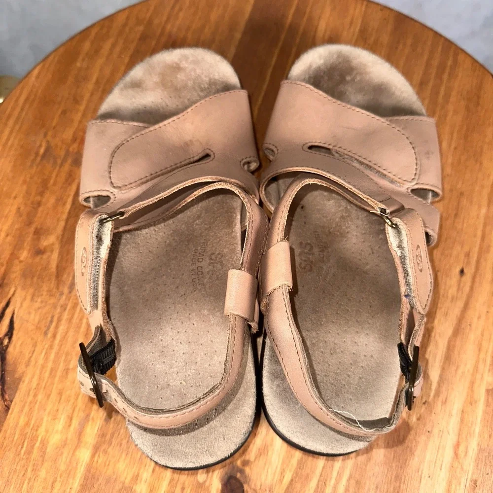 SAS Tripad Comfort Sandals Womens 8.5W Tan Good Adjustable Leather Walking Shoes